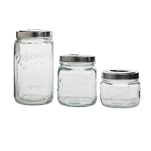 Airtight Kitchen Food Storage Canisters - 3 Piece Set