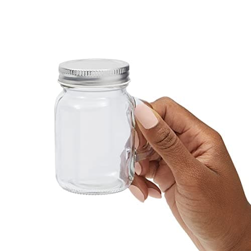 Juvale 24-Pack 4 oz Mason Jars with Handles, Metal Lids for Arts & Crafts