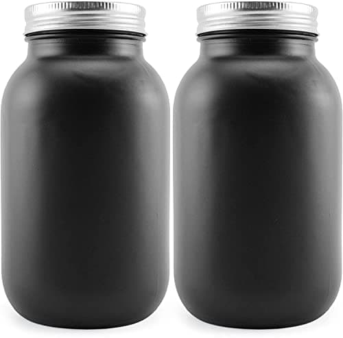 Darware Black Chalkboard Mason Jars (Quart Size, 2-Pack)