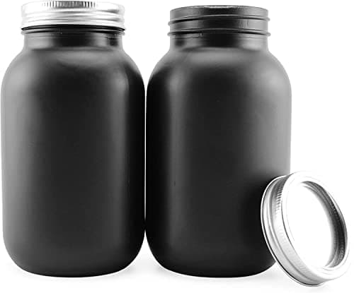 Darware Black Chalkboard Mason Jars (Quart Size, 2-Pack)