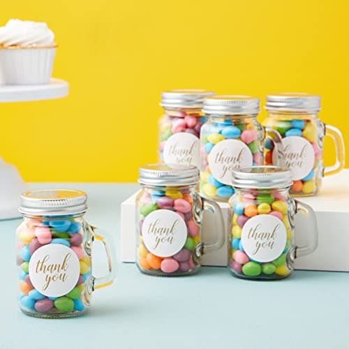 Juvale 24-Pack 4 oz Mason Jars with Handles, Metal Lids for Arts & Crafts