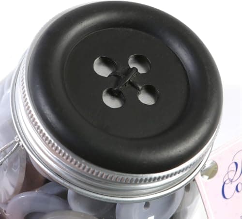 Blumenthal Gray & Black Mason Jar Sewing Buttons