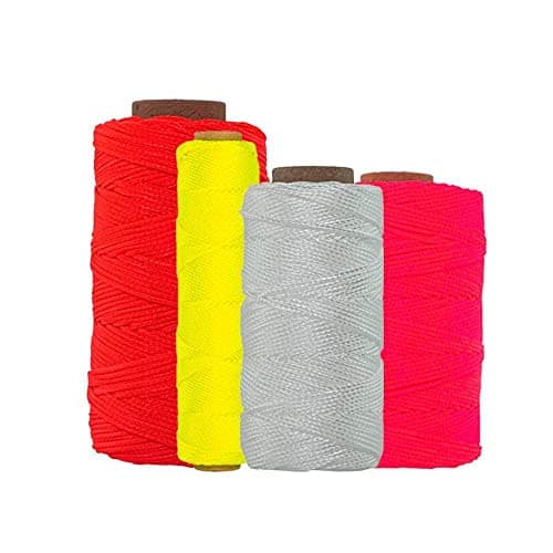 SGT KNOTS Fluorescent Yellow 275ft Twisted Mason Nylon String for Masonry & DIY Projects