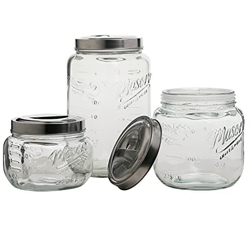Airtight Kitchen Food Storage Canisters - 3 Piece Set