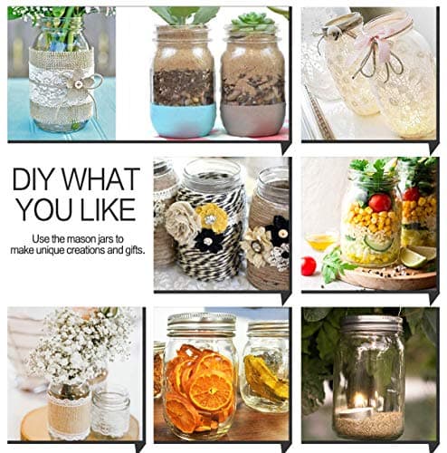 KAMOTA 12 oz Mason Jars, 20 Pack, Whiteboard Labels Included