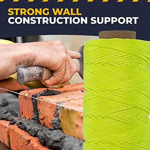 SGT KNOTS Fluorescent Yellow 275ft Twisted Mason Nylon String for Masonry & DIY Projects