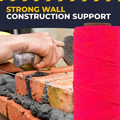 SGT KNOTS Fluorescent Yellow 275ft Twisted Mason Nylon String for Masonry & DIY Projects