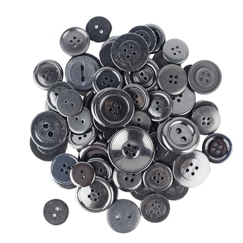 Blumenthal Gray & Black Mason Jar Sewing Buttons