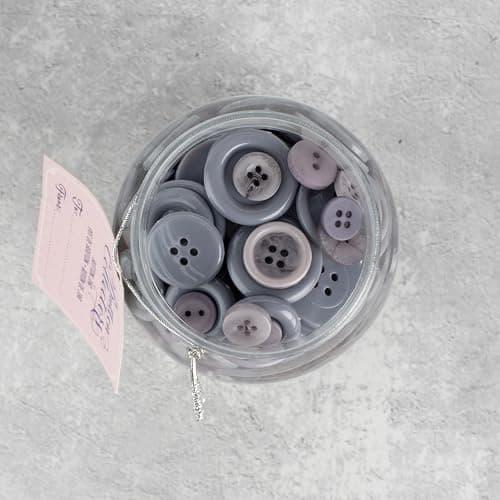 Blumenthal Gray & Black Mason Jar Sewing Buttons