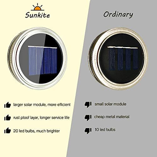 8 Pack Solar Mason Jar Lights 20 LED Warm White Yard Garden WeddingDecoration
