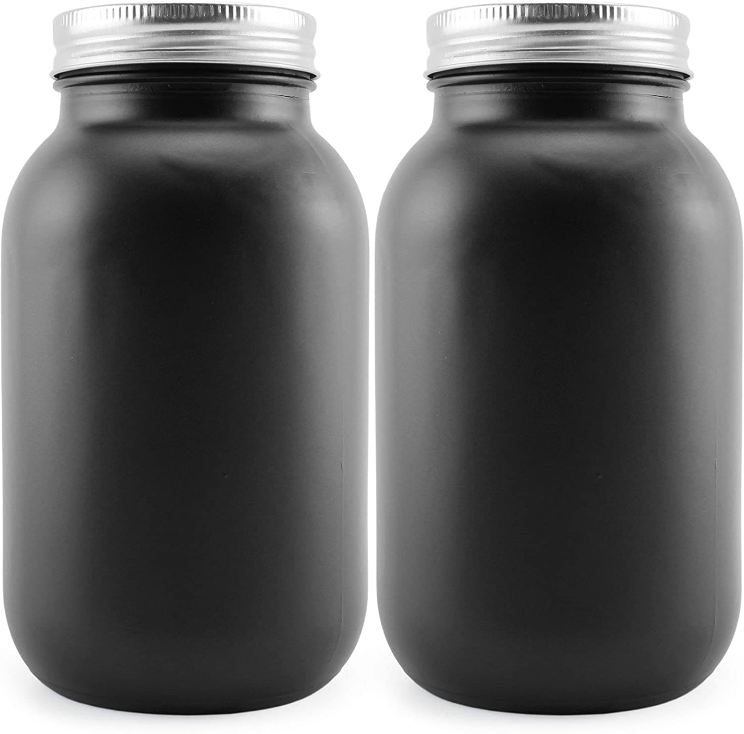 Darware Black Chalkboard Mason Jars (Quart Size, 2-Pack)