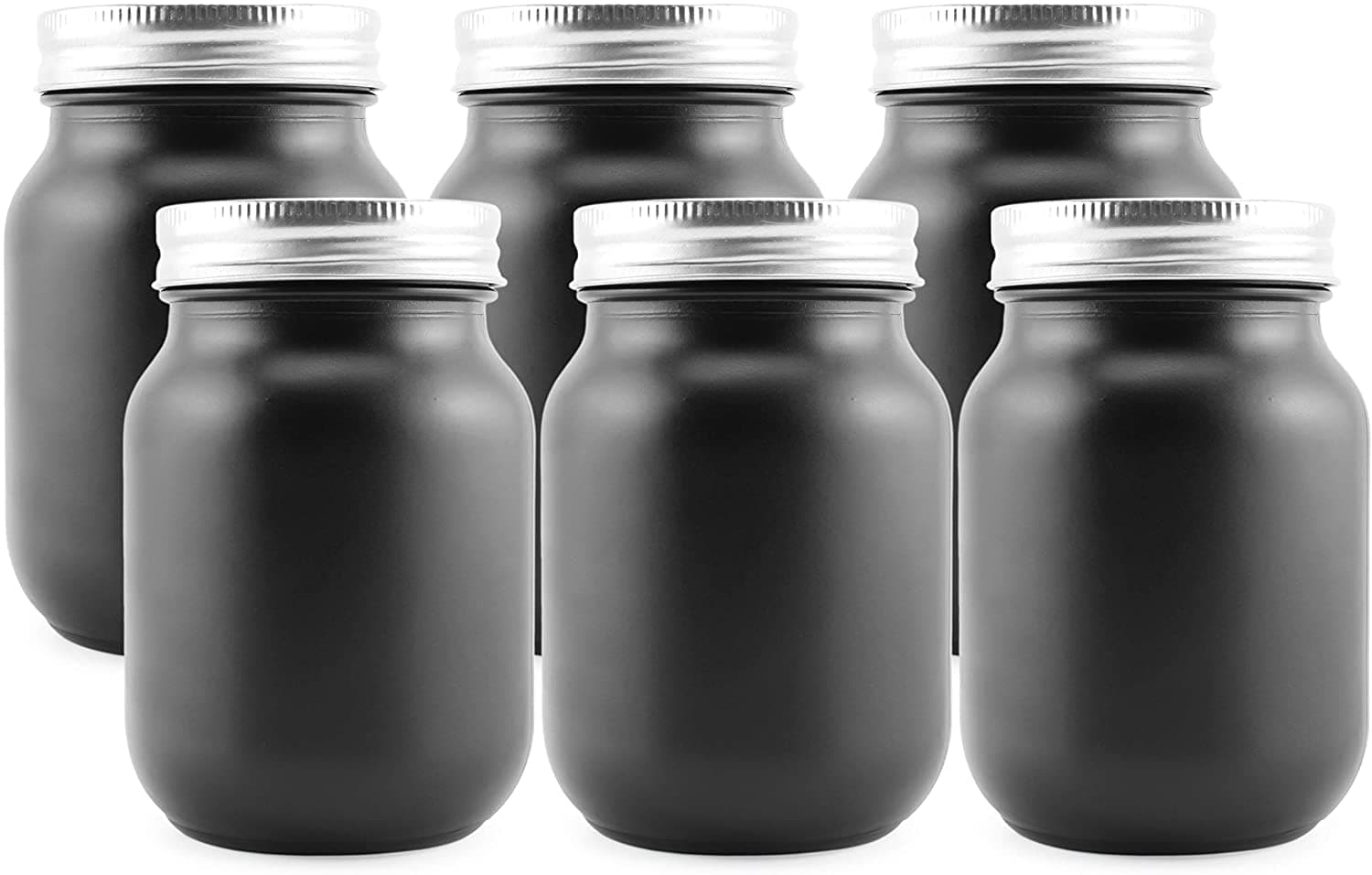 Darware Black Chalkboard Mason Jars (Pint Size, 6-Pack)