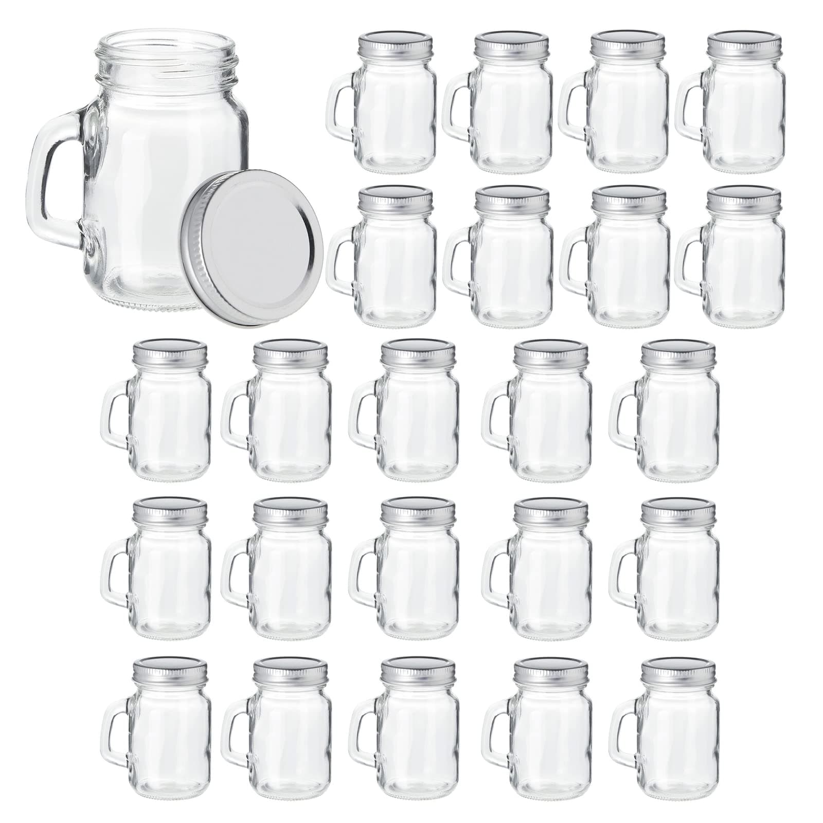 Juvale 24-Pack 4 oz Mason Jars with Lids for Arts and Crafts