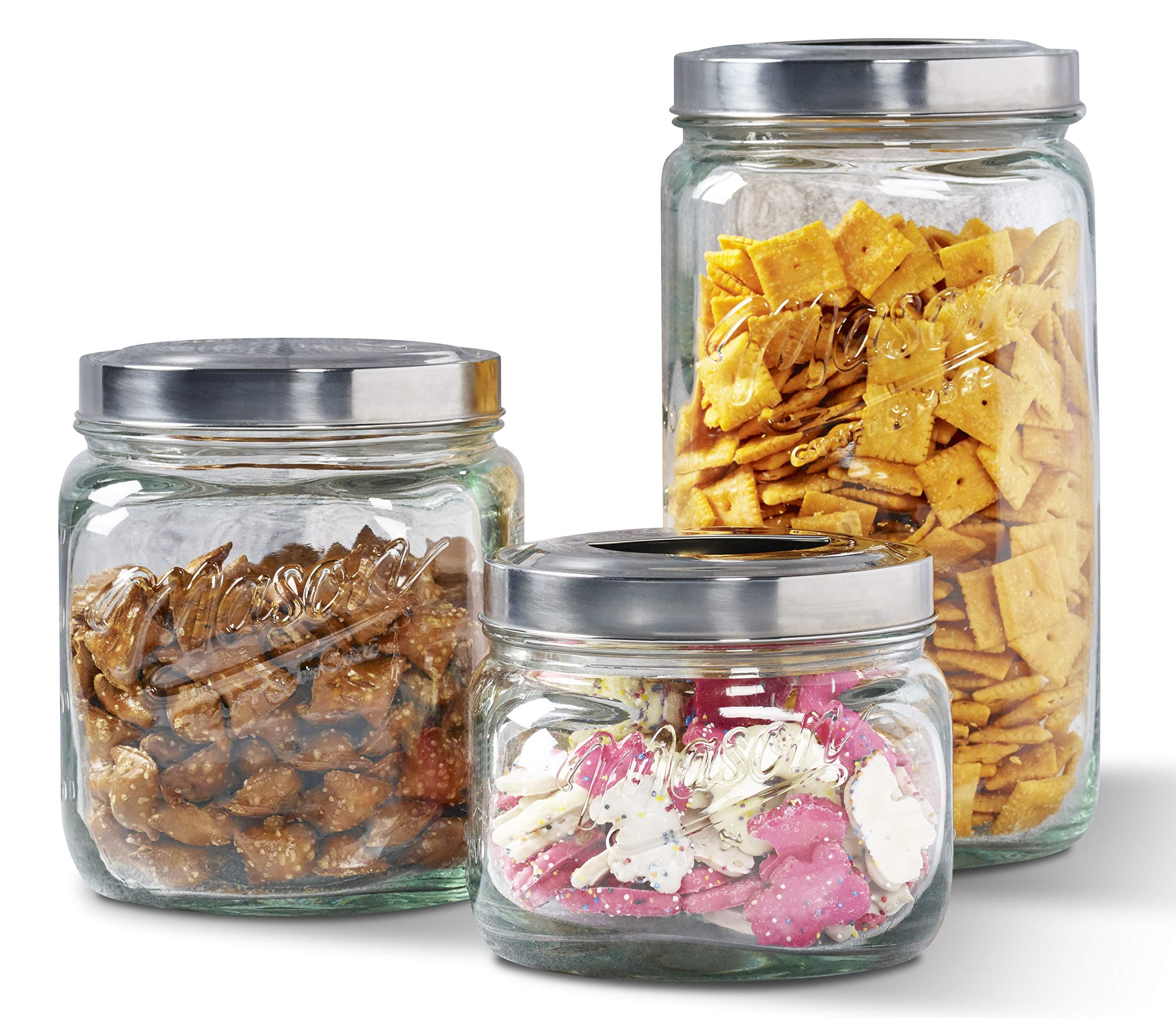 Airtight Kitchen Food Storage Canisters - 3 Piece Set